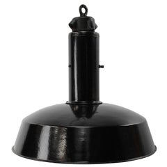 Black Enamel Vintage Industrial Cast Iron Top Pendant Light