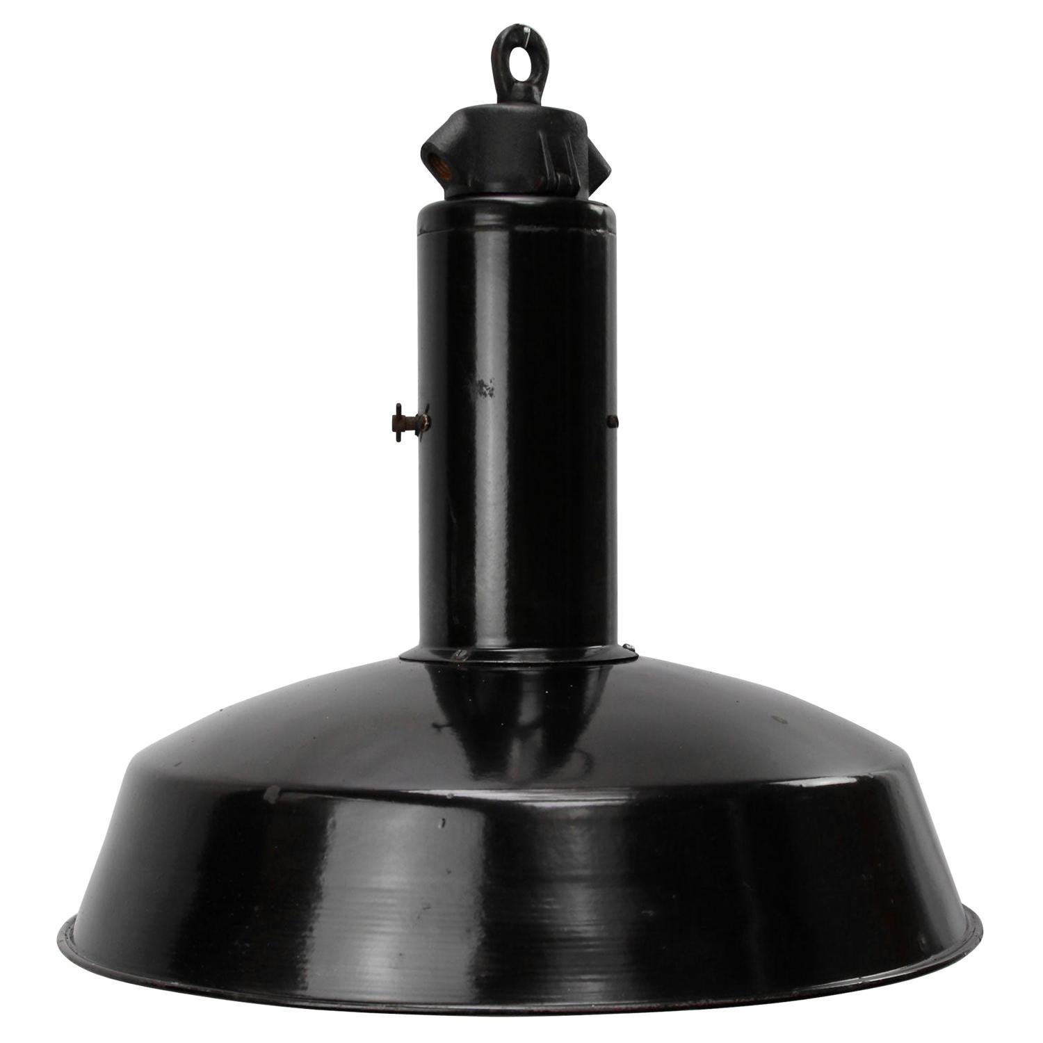 Black Enamel Vintage Industrial Cast Iron Top Pendant Lights