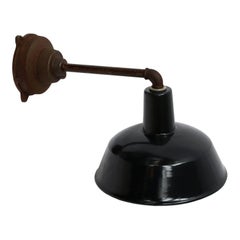 Black Enamel Vintage Industrial Cast Iron Wall Light Scones