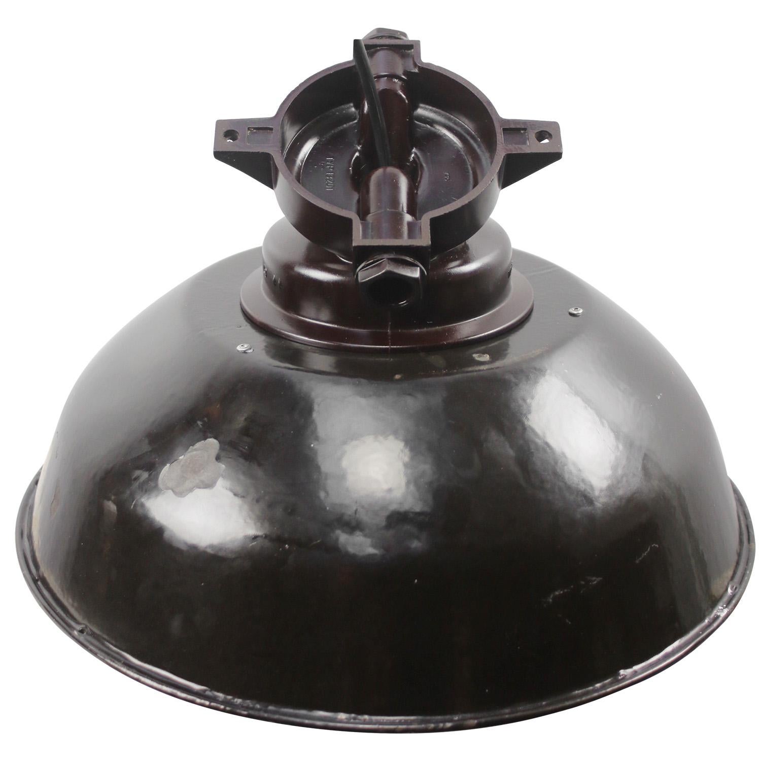 20th Century Black Enamel Vintage Industrial Clear Glass Bakelite Scones Wall Lamps For Sale