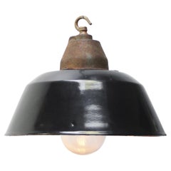 Black Enamel Vintage Industrial Clear Glass Cast Iron Pendant Lights