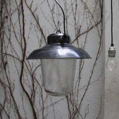Black Enamel Vintage Industrial Clear Glass Pendant Lights