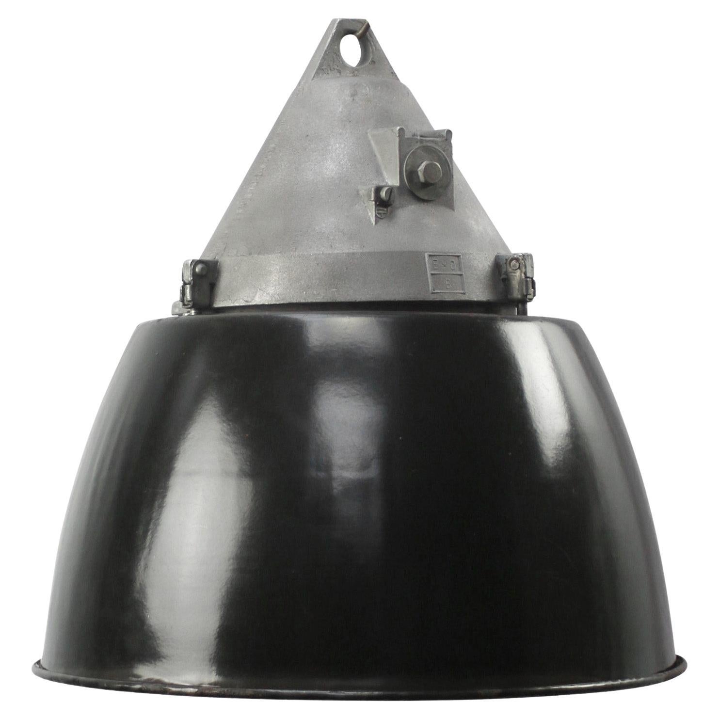 Black Enamel Vintage Industrial Clear Glass Pendant Lights