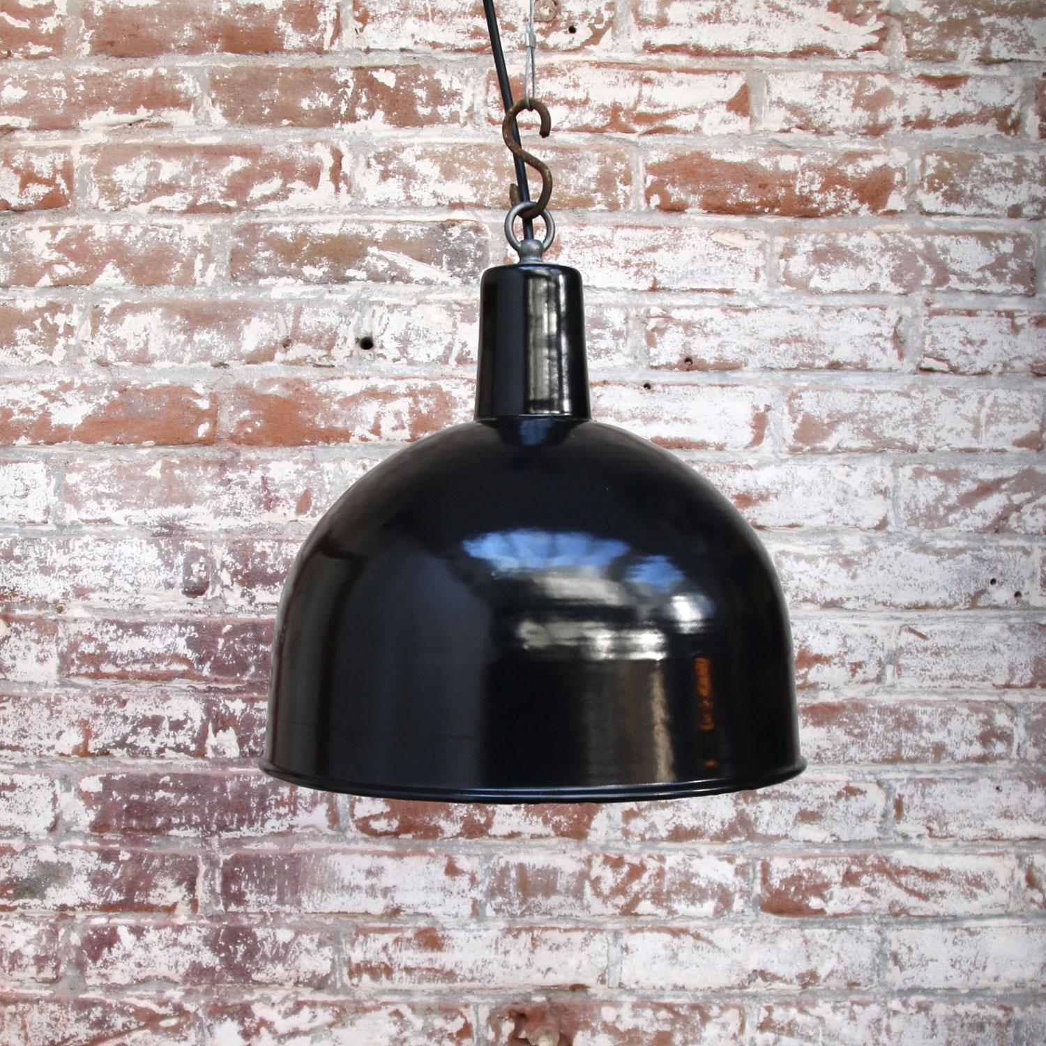 Black Enamel Vintage Industrial Factory Hanging Light Pendants (13x) 3