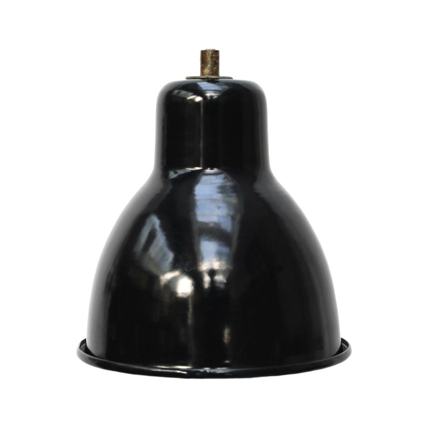 20th Century Black Enamel Vintage Industrial Factory Pendant Hanging Lights For Sale