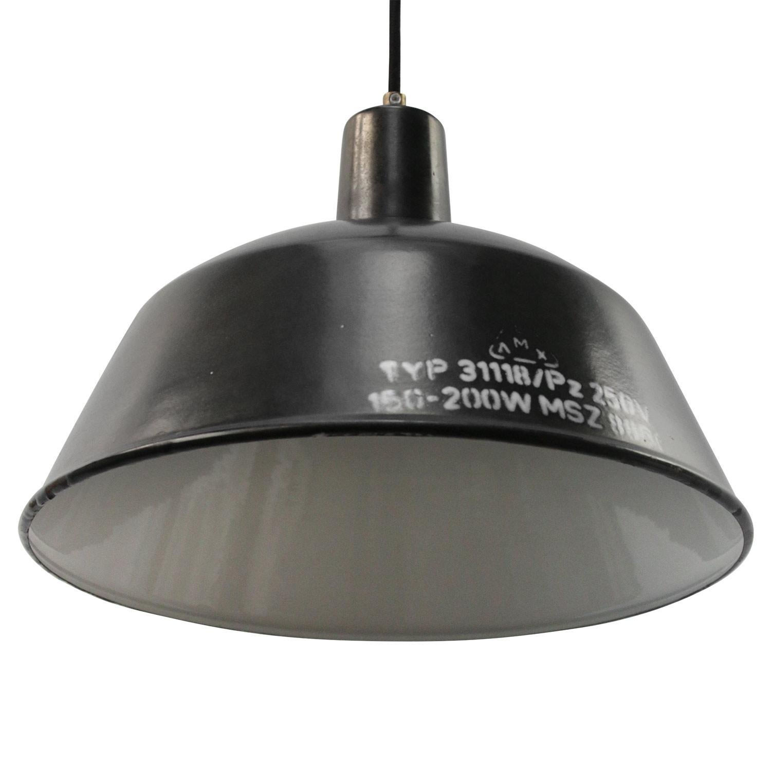 black enamel pendant light