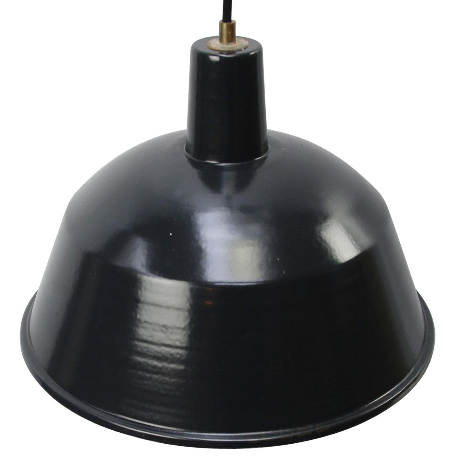 Black, very dark gray, blue industrial pendant. 

Weight: 1.2 kg or 2.6 lb.

Priced per individual item. All lamps have been made suitable by international standards for incandescent light bulbs, energy-efficient and LED bulbs. E26/E27 bulb holders