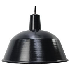 Black Enamel Vintage Industrial Pendant Lights NOS
