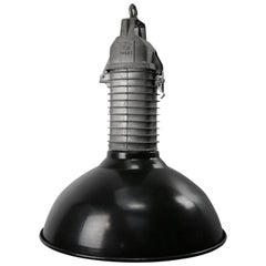 Black Enamel Vintage Industrial Philips Dutch Design Classic Pendant Lights