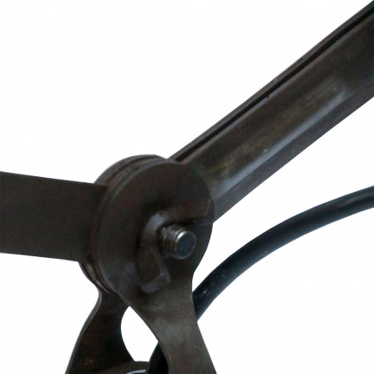 Black Enamel Vintage Industrial Scissor Pendant Lights For Sale 1