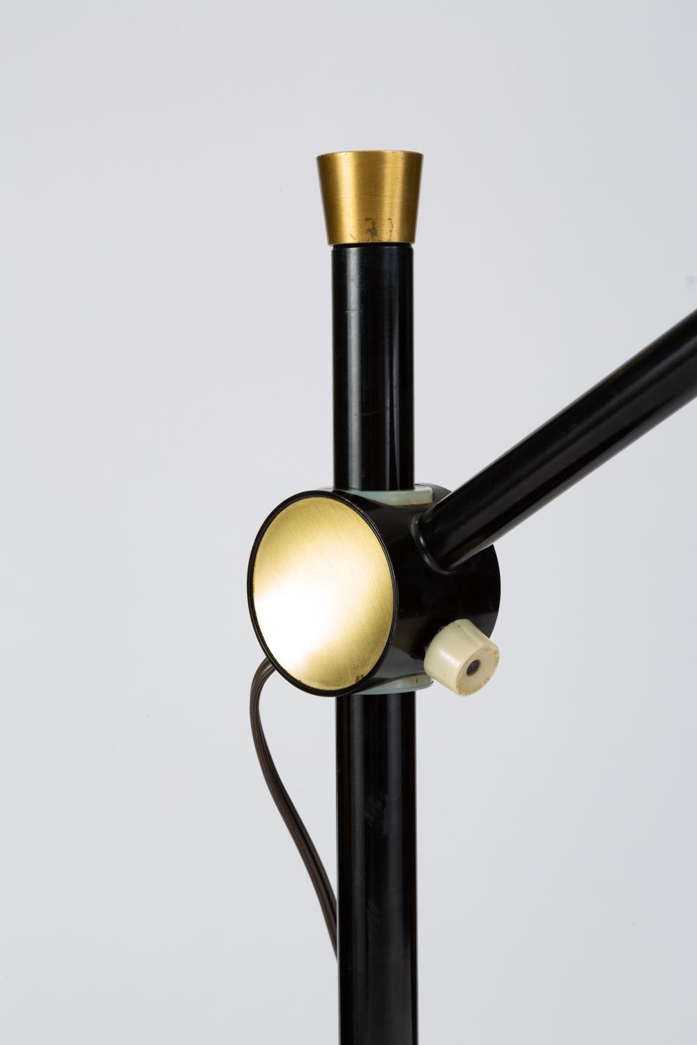 Black-Enameled Desk Lamp with Brass Accents by Dazor 4
