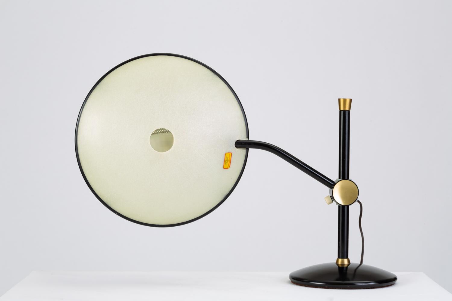 Black-Enameled Desk Lamp with Brass Accents by Dazor 1