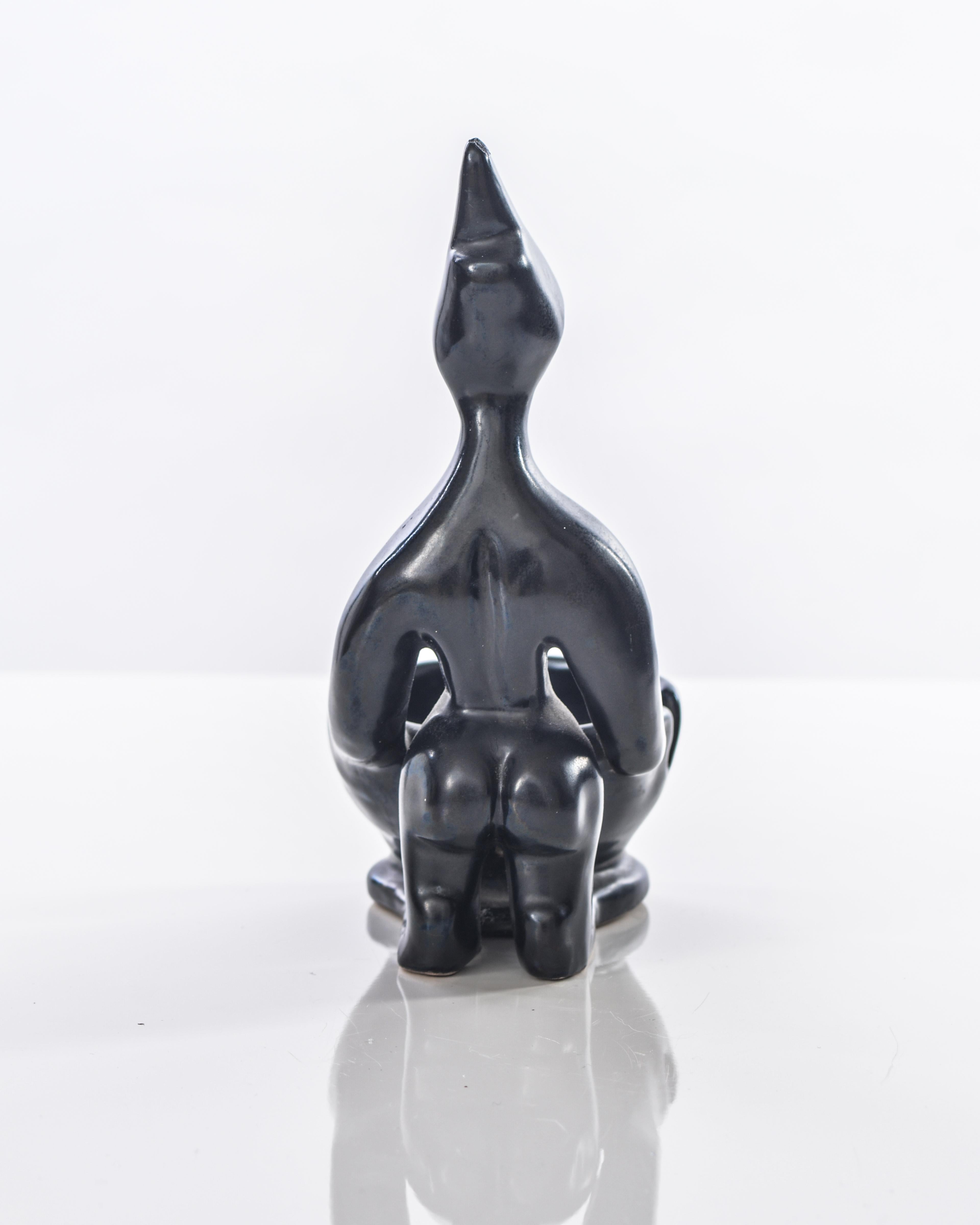 French Roger Capron, Black Enamelled Sculptural Cendrier c.1960 For Sale