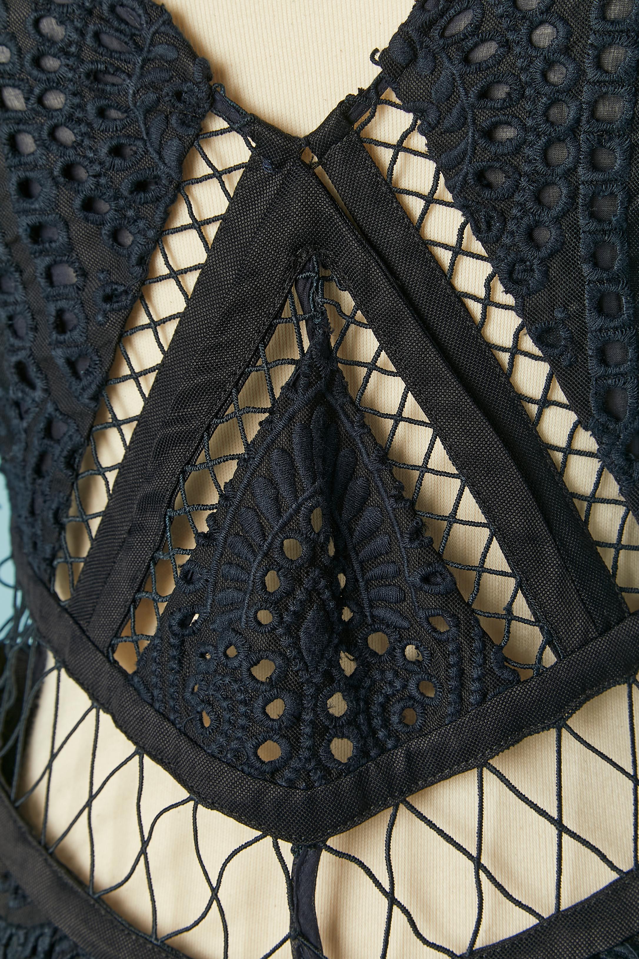 Black English embroderies see-through short-jumpsuit Zimmermann In Excellent Condition For Sale In Saint-Ouen-Sur-Seine, FR