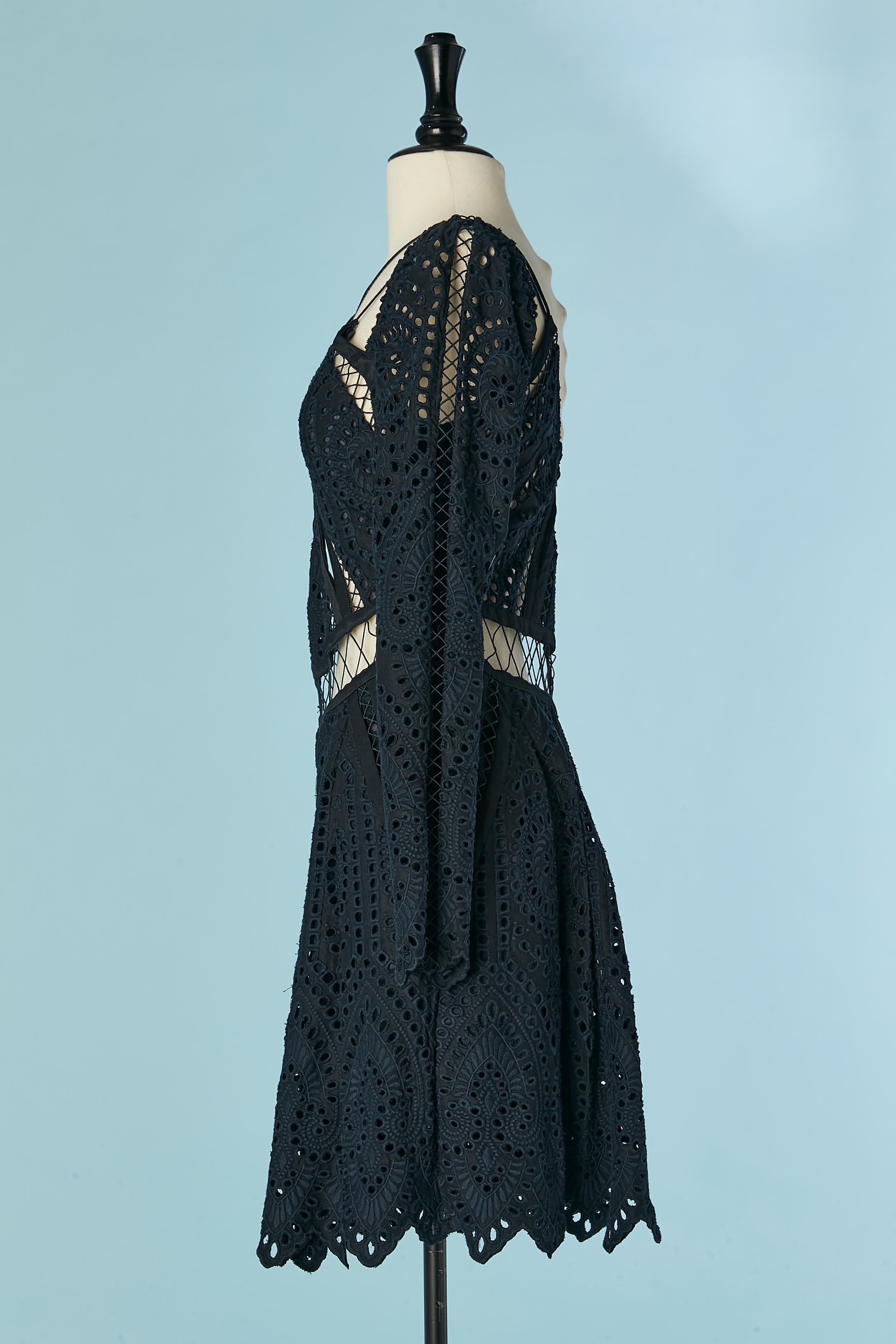Black English embroderies see-through short-jumpsuit Zimmermann For Sale 2