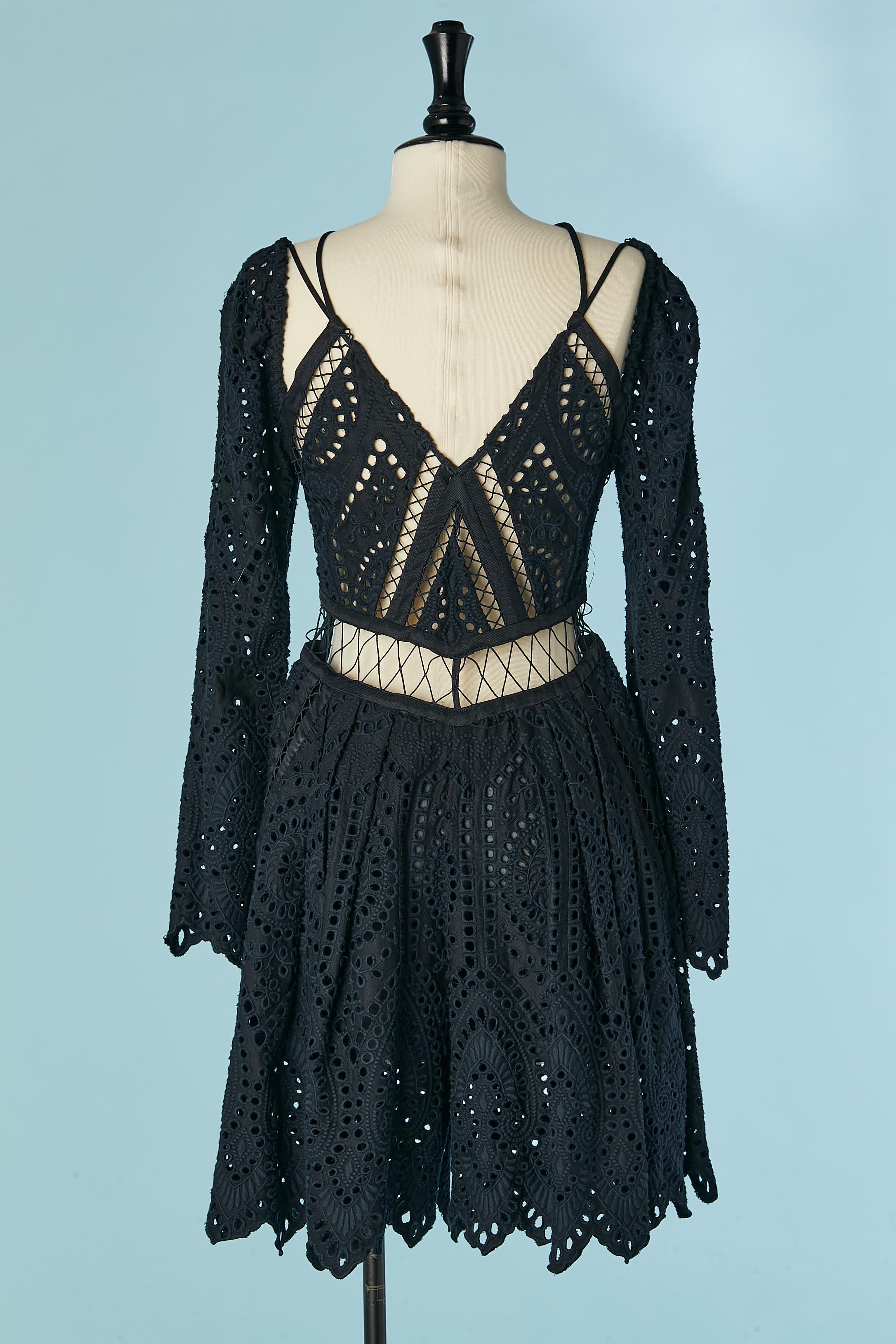 Black English embroderies see-through short-jumpsuit Zimmermann For Sale 3