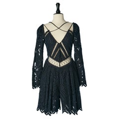 Used Black English embroderies see-through short-jumpsuit Zimmermann 