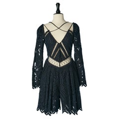 Black English embroderies see-through short-jumpsuit Zimmermann