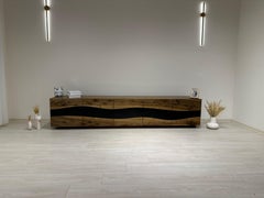 Buffet en bois époxy noir - Meuble TV moderne - Meubles de luxe faits à la main