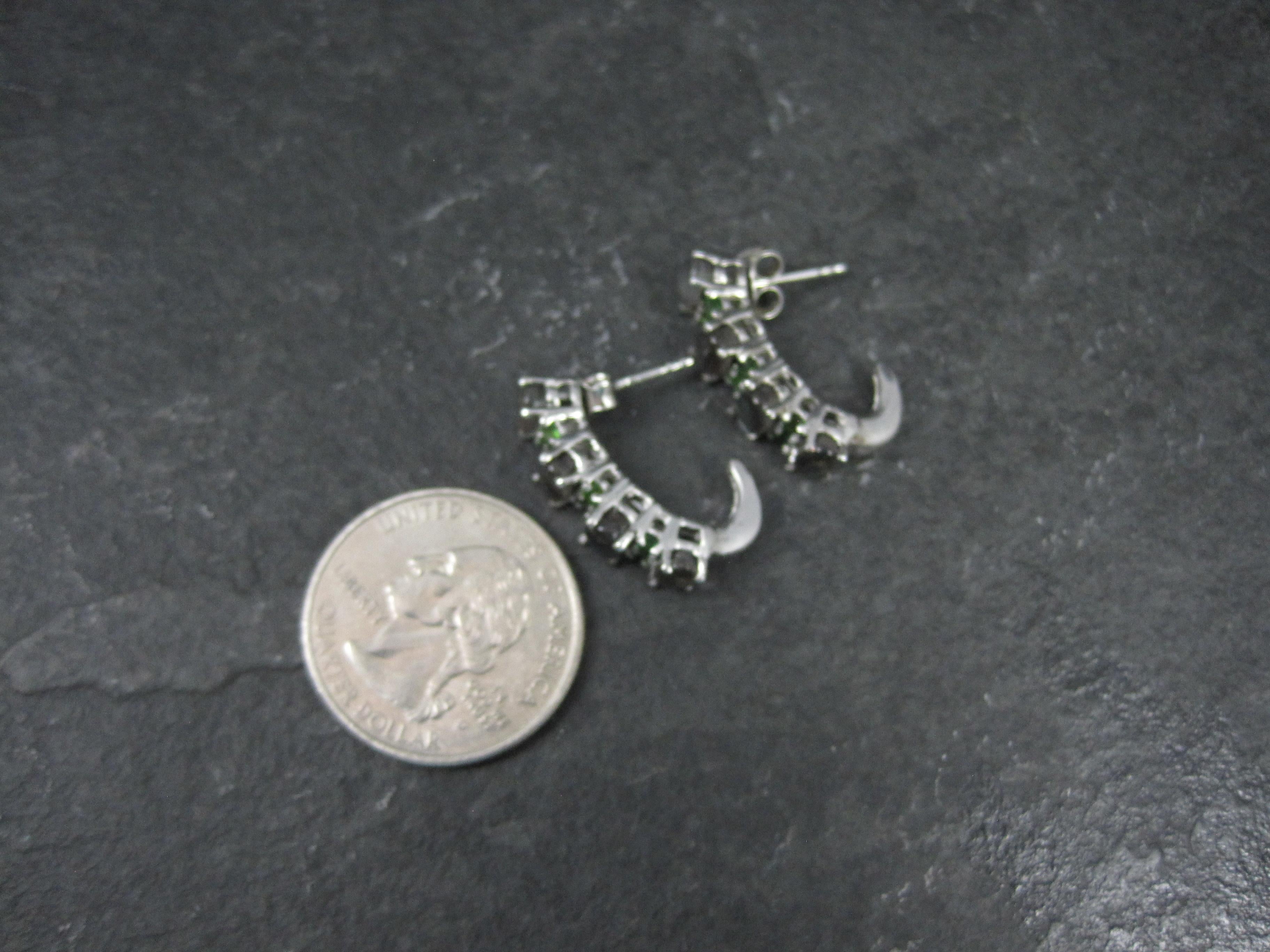 Women's Black Ethiopian Opal and Chrome Diopside Earrings Sterling Silver For Sale