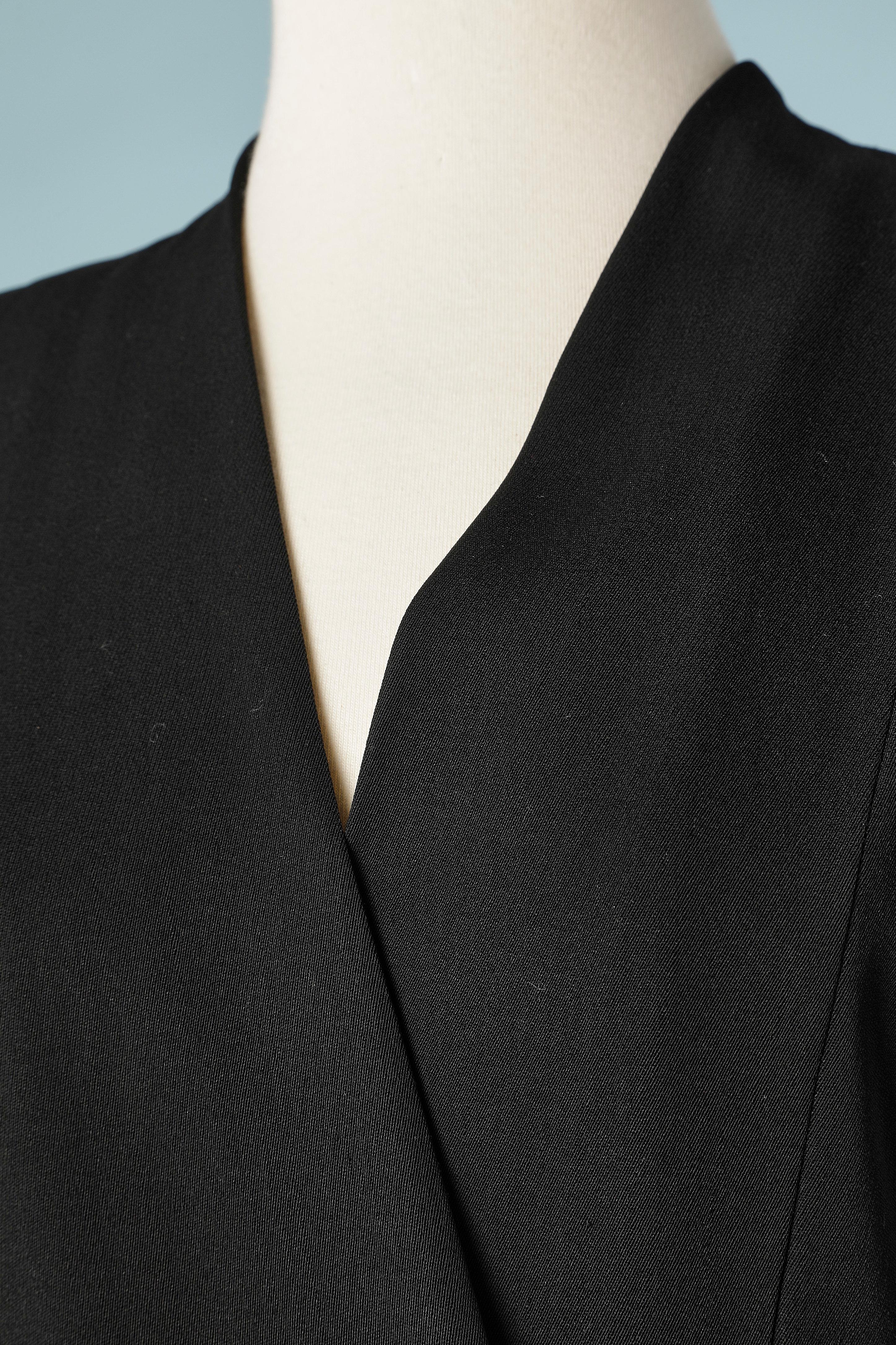 Black evening coat with over-sleeves ( like a cape) in passementerie. Main fabric 