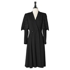 Vintage Black evening coat with over-sleeves in passementerie The Novelty Circa 1930's 