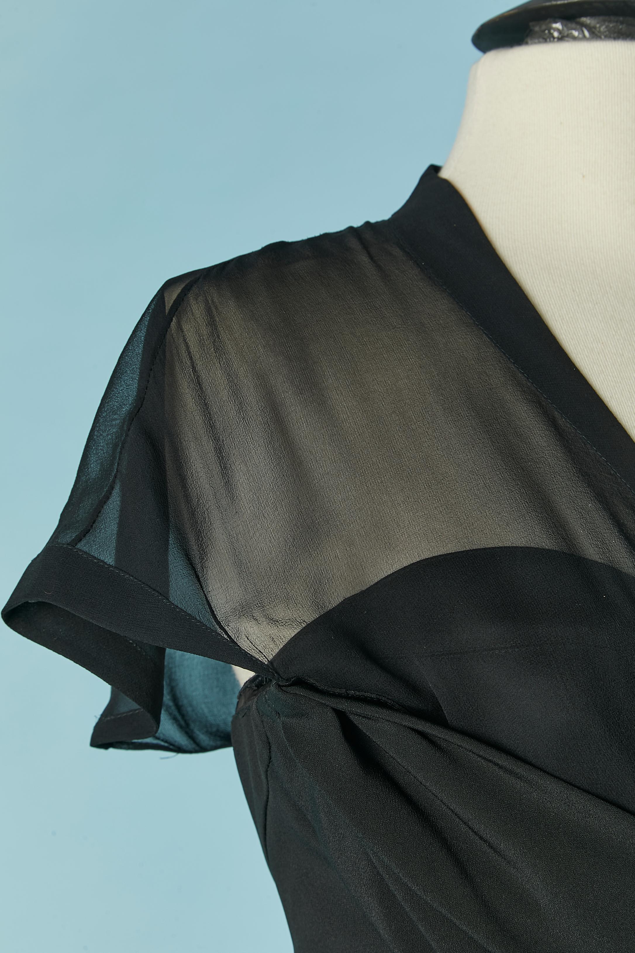 De las mujeres Vestido de noche negro drapeado en el busto Thierry Mugler en venta