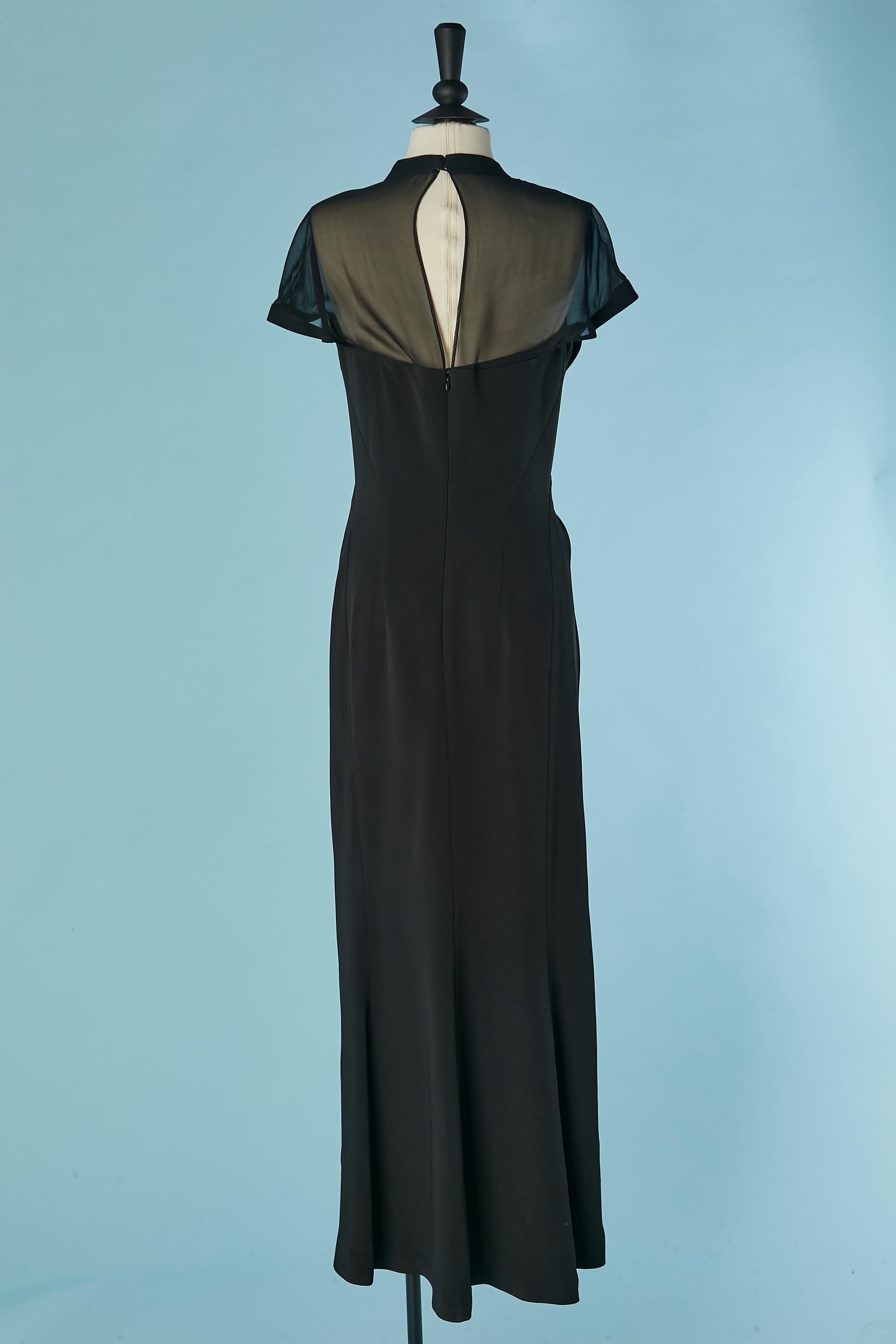 Vestido de noche negro drapeado en el busto Thierry Mugler en venta 2