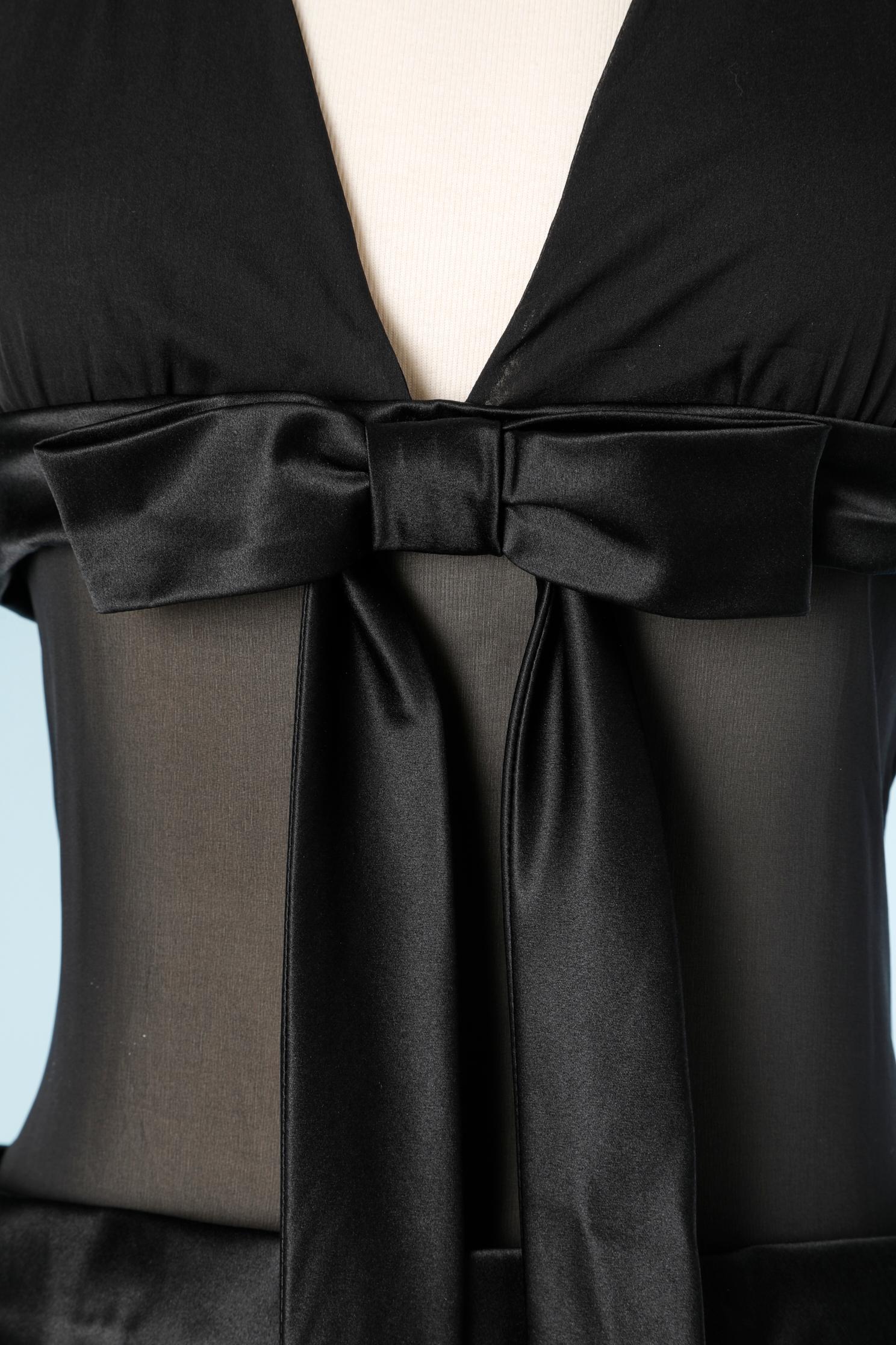 Black evening dress in chiffon, silk and satin Dolce & Gabbana In Excellent Condition In Saint-Ouen-Sur-Seine, FR