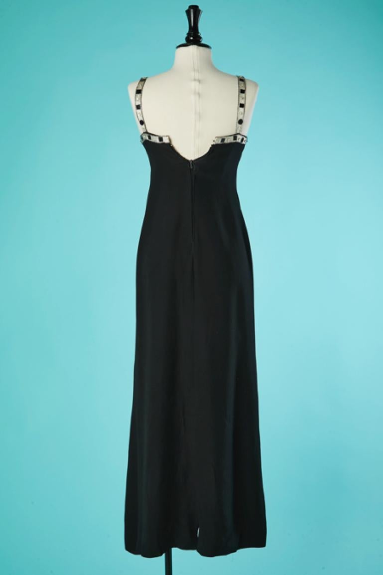 Black evening dress with beadwork Torrente  For Sale 1