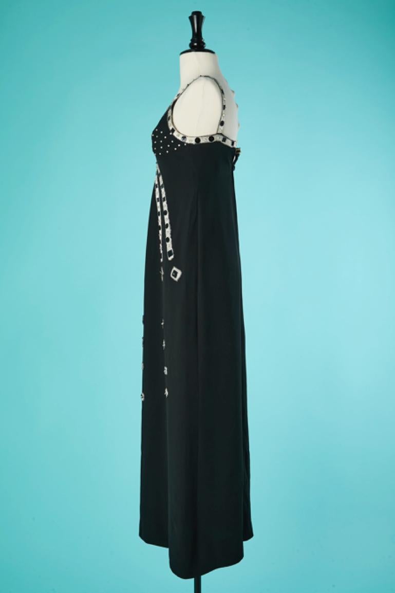 Black evening dress with beadwork Torrente  For Sale 2