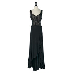 Black evening dress with sequin Gai Mattiolo Couture