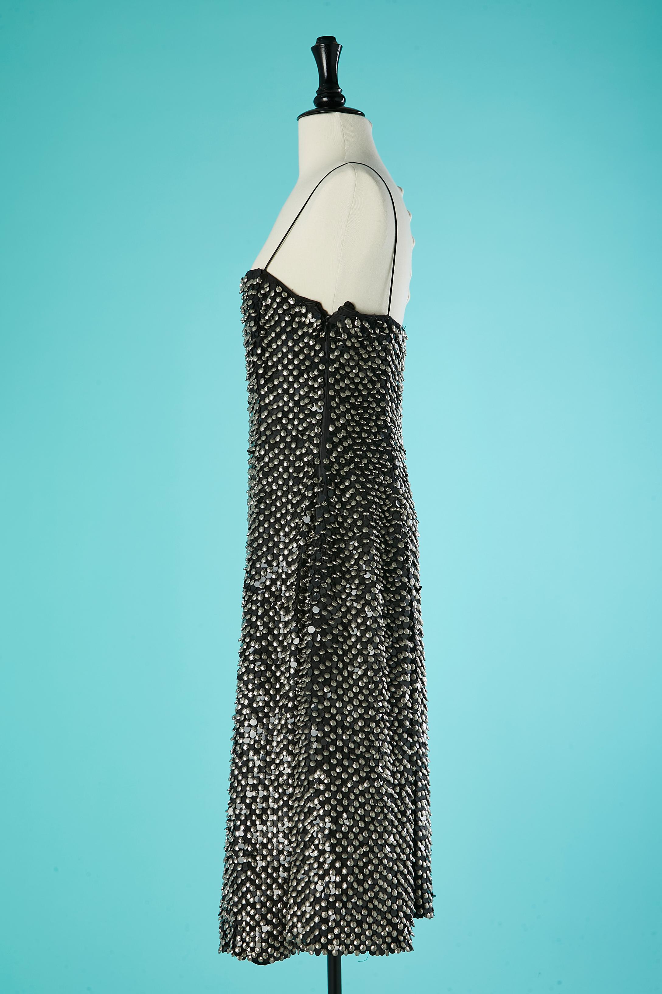 Black evening dress with silver beads and black sequins Emporio Armani  1