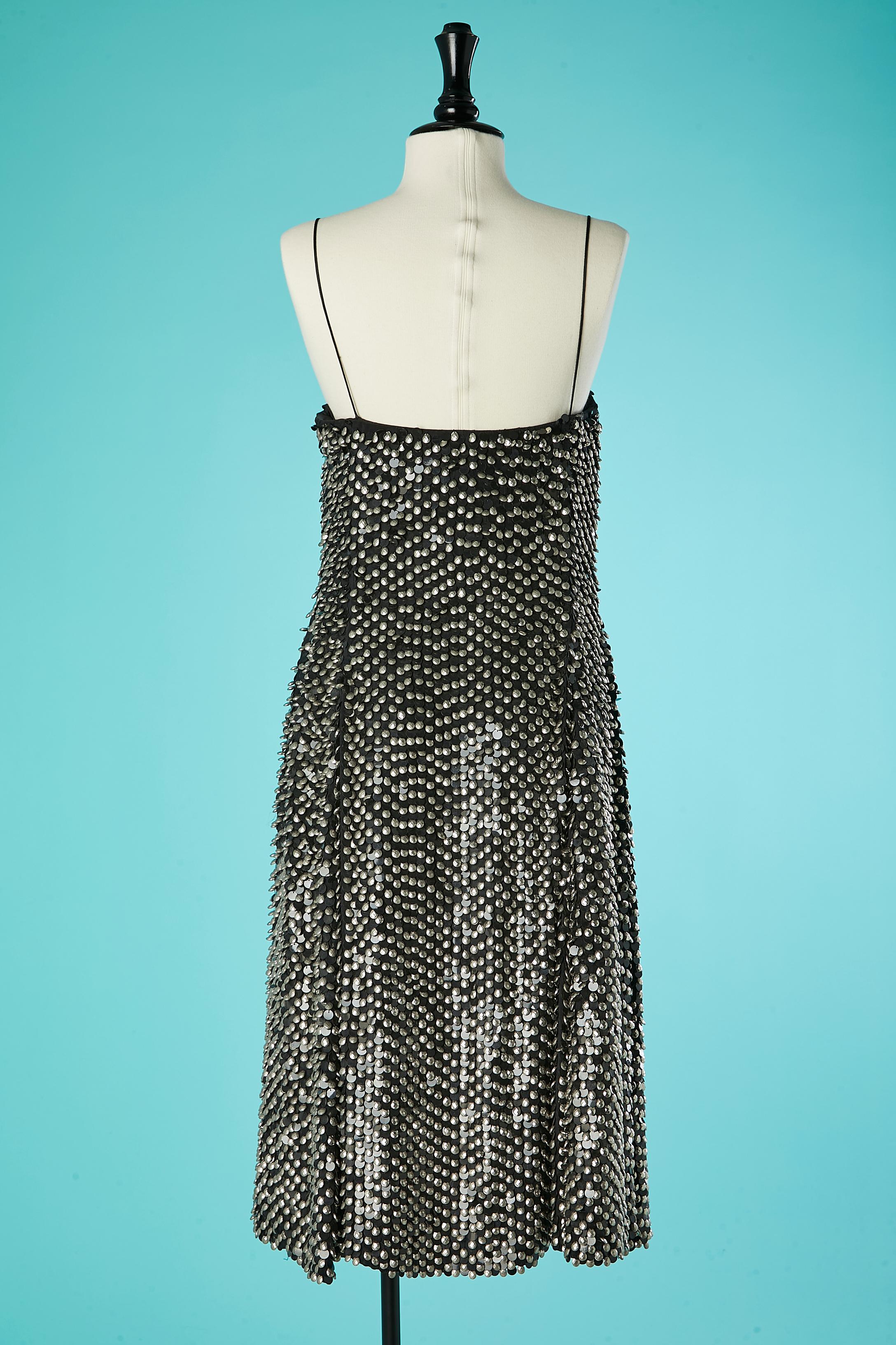 Black evening dress with silver beads and black sequins Emporio Armani  2