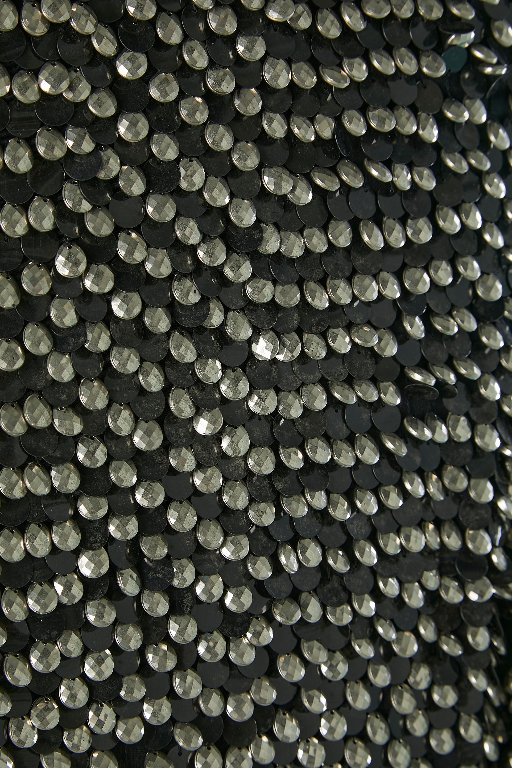 Black evening dress with silver beads and black sequins Emporio Armani  3