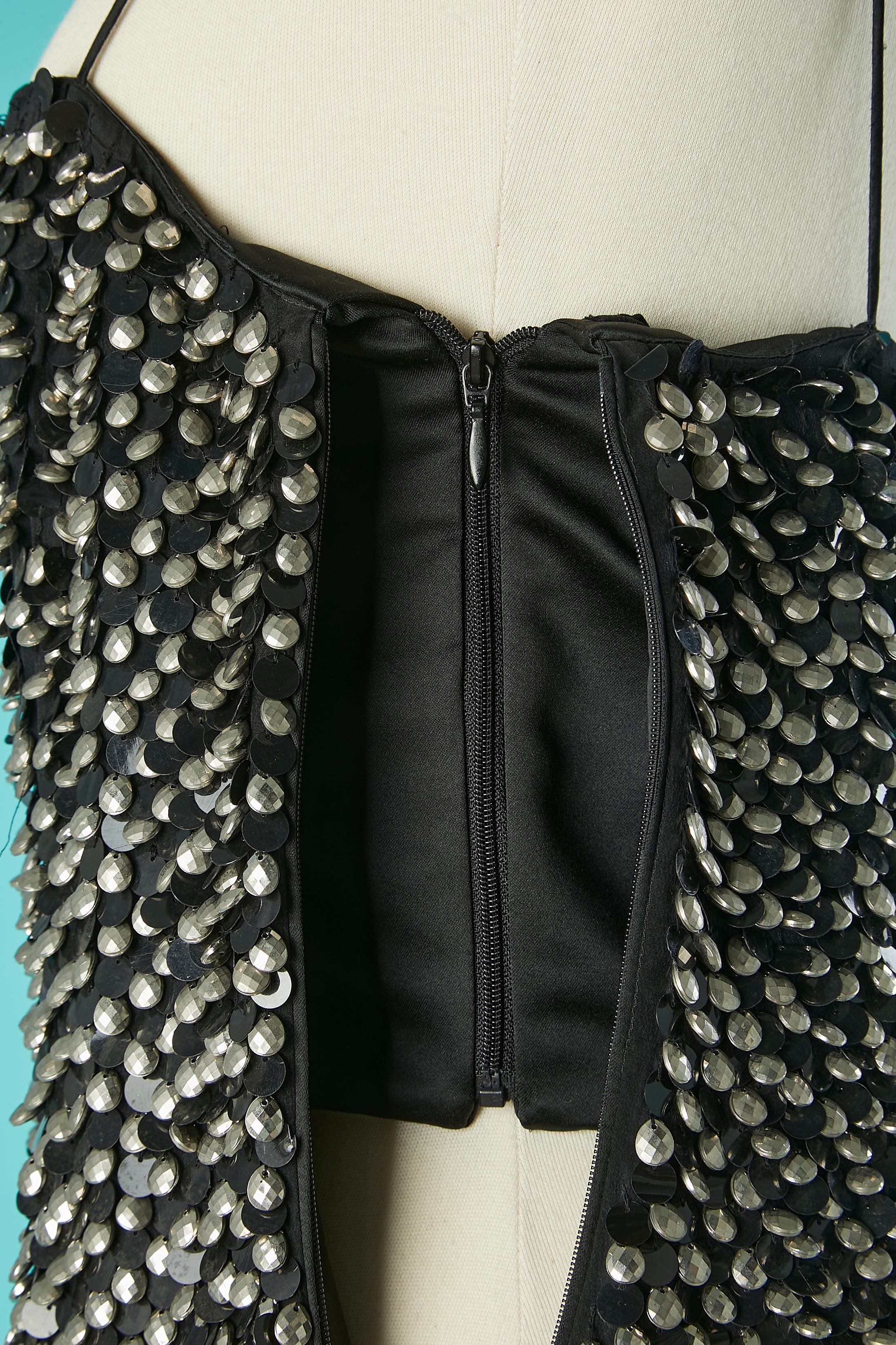 Black evening dress with silver beads and black sequins Emporio Armani  4