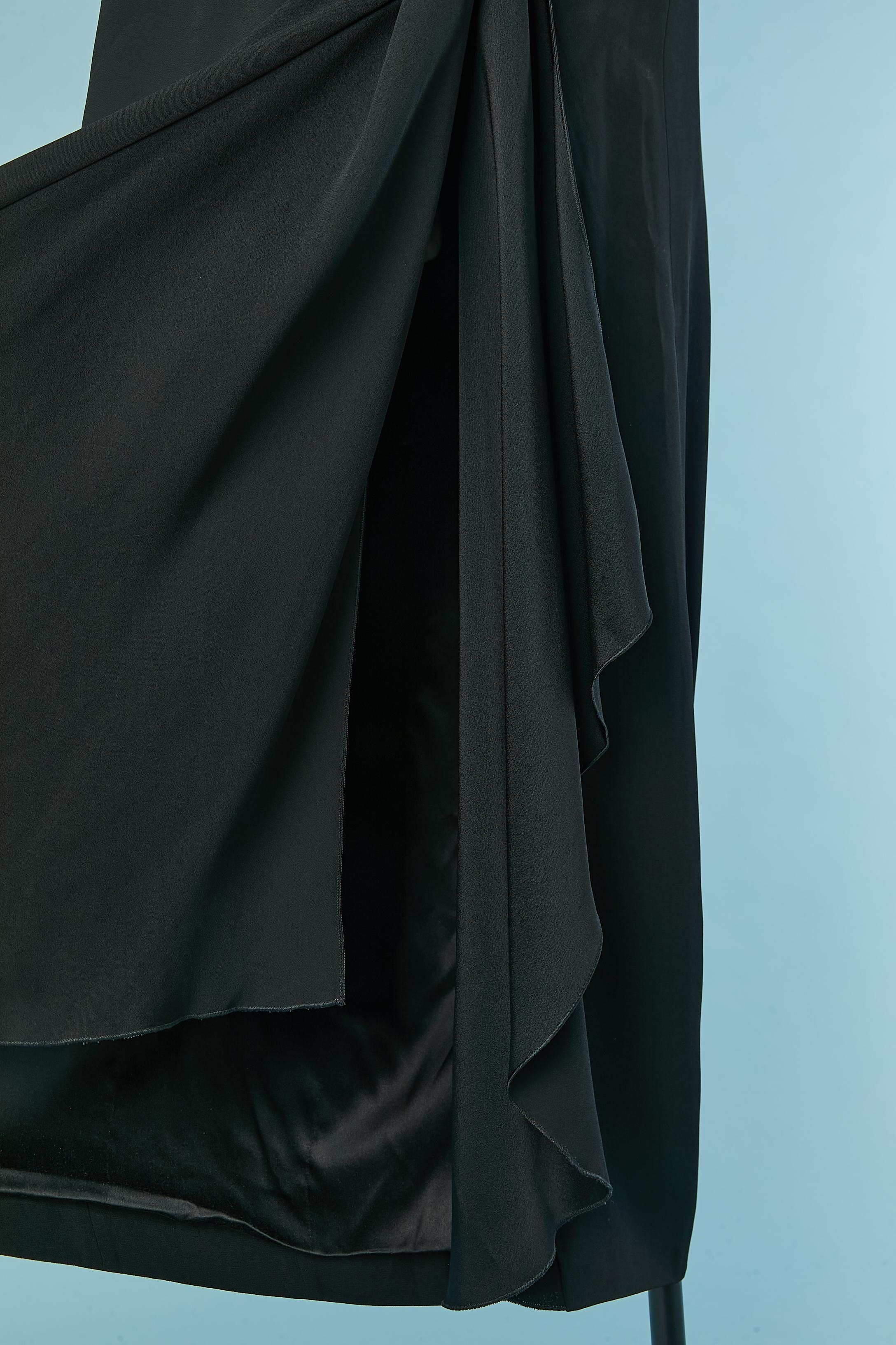 Vestido de noche negro con anillas de metal plateado en el tirante GIVENCHY Negro en venta
