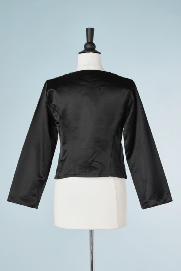 Women's or Men's Black evening jacket with rhinestones embellishment B128 For Sale