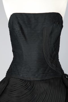 Black evening pleated dress 1950 Emilio Schuberth