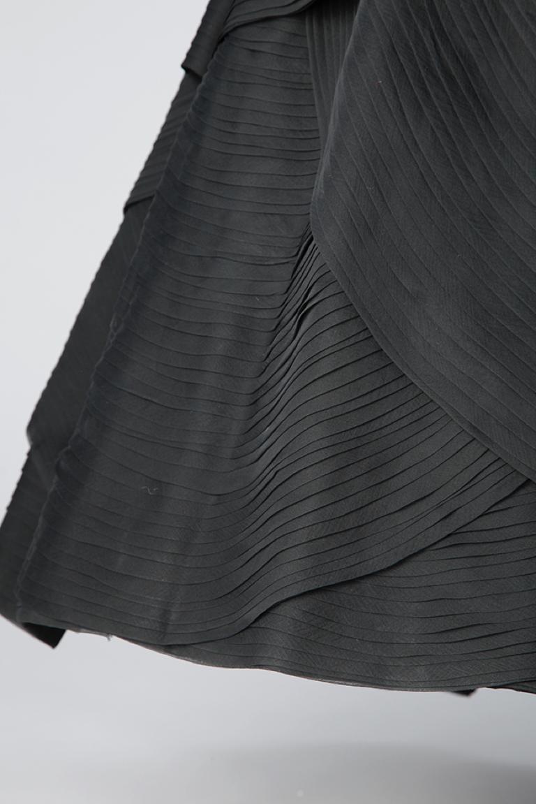 Women's Black evening pleated dress 1950 Emilio Schuberth 