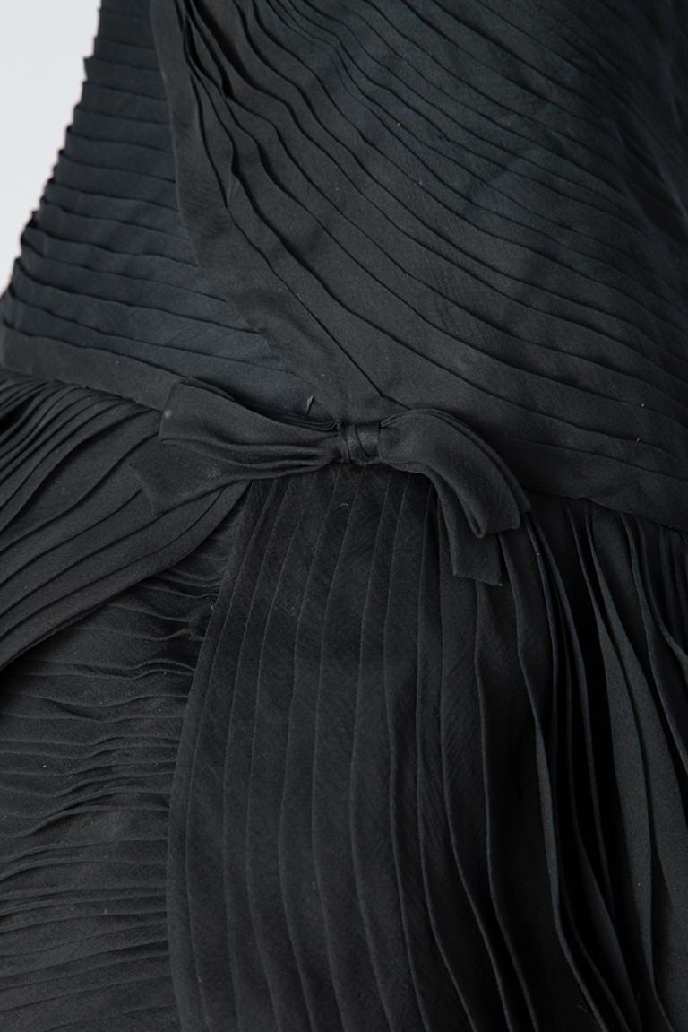 Black evening pleated dress 1950 Emilio Schuberth  2