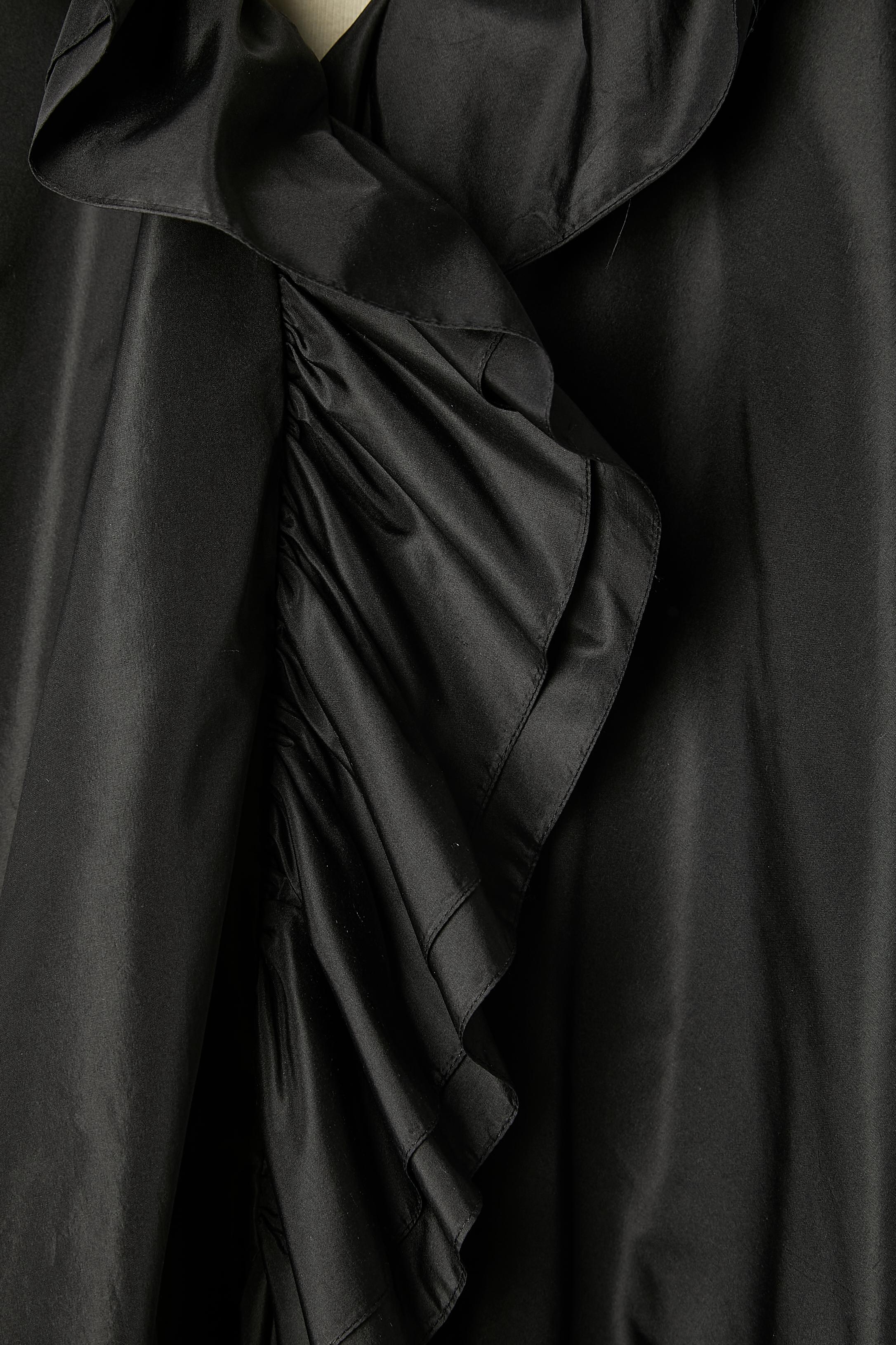 Women's Black evening silk taffetas cape with ruffles Christian Dior Boutique  For Sale