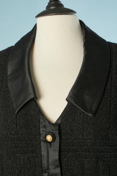 Black evening skirt suit in wool and satin Chanel Boutique