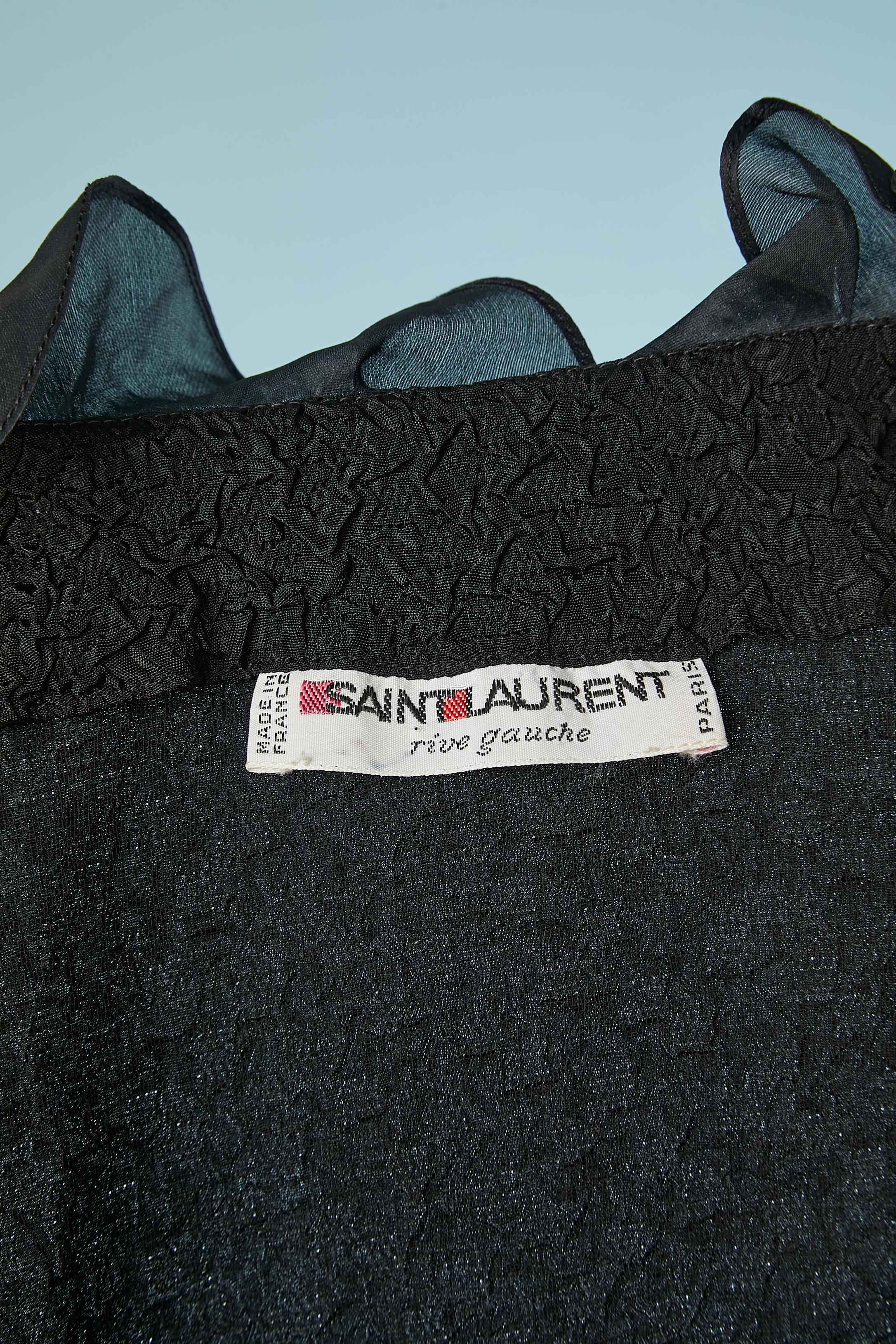 Black evening skirt-suit with organza ruffles Saint Laurent Rive Gauche  For Sale 2