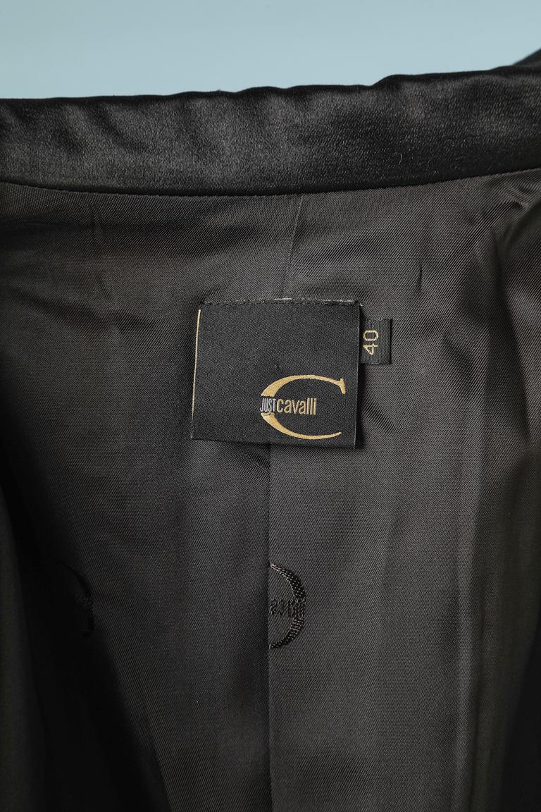 Tuta-pantalone da sera nera con ricami di paillettes Just Cavalli in vendita 8