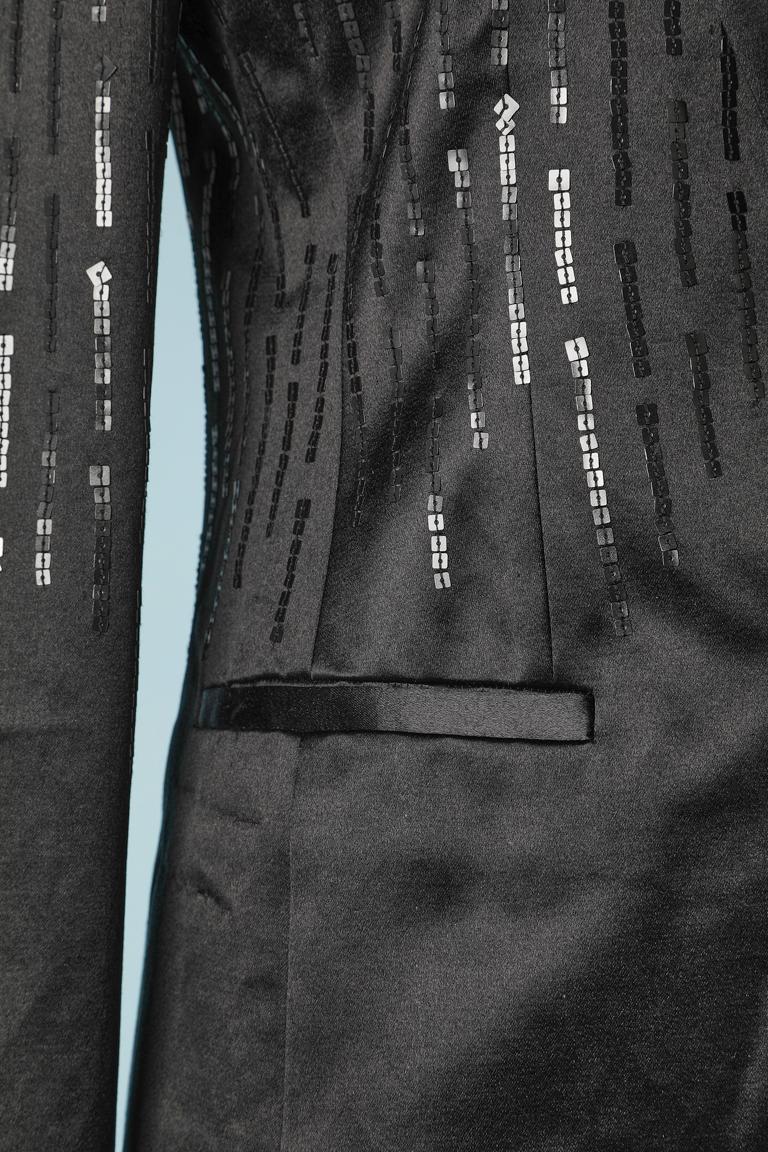 Donna Tuta-pantalone da sera nera con ricami di paillettes Just Cavalli in vendita