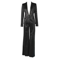 Black evening trouser-suit with sequin embroideries Just Cavalli
