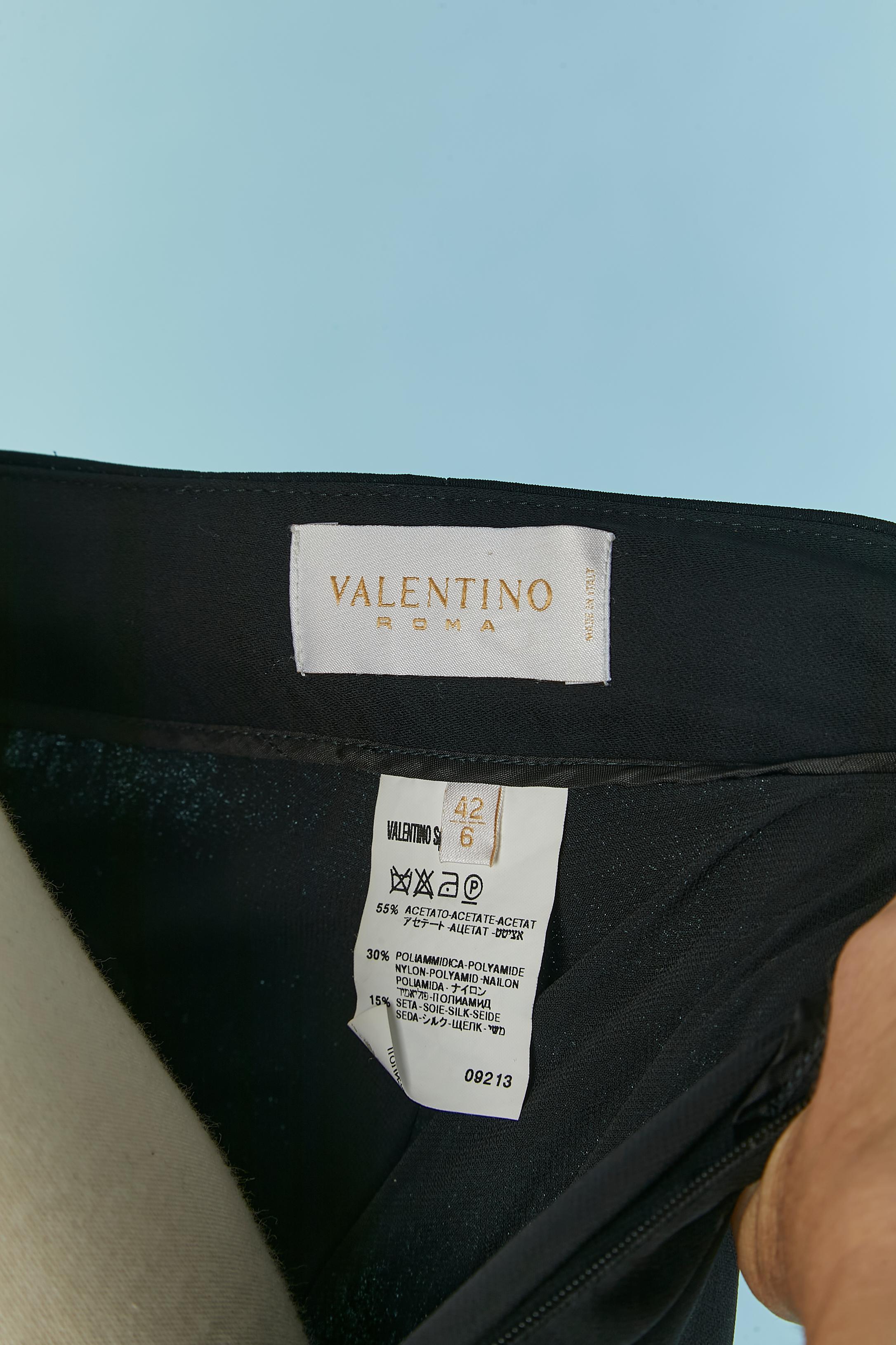 Black evening trouser with draped tulle and sequin belt Valentino Roma For Sale 2