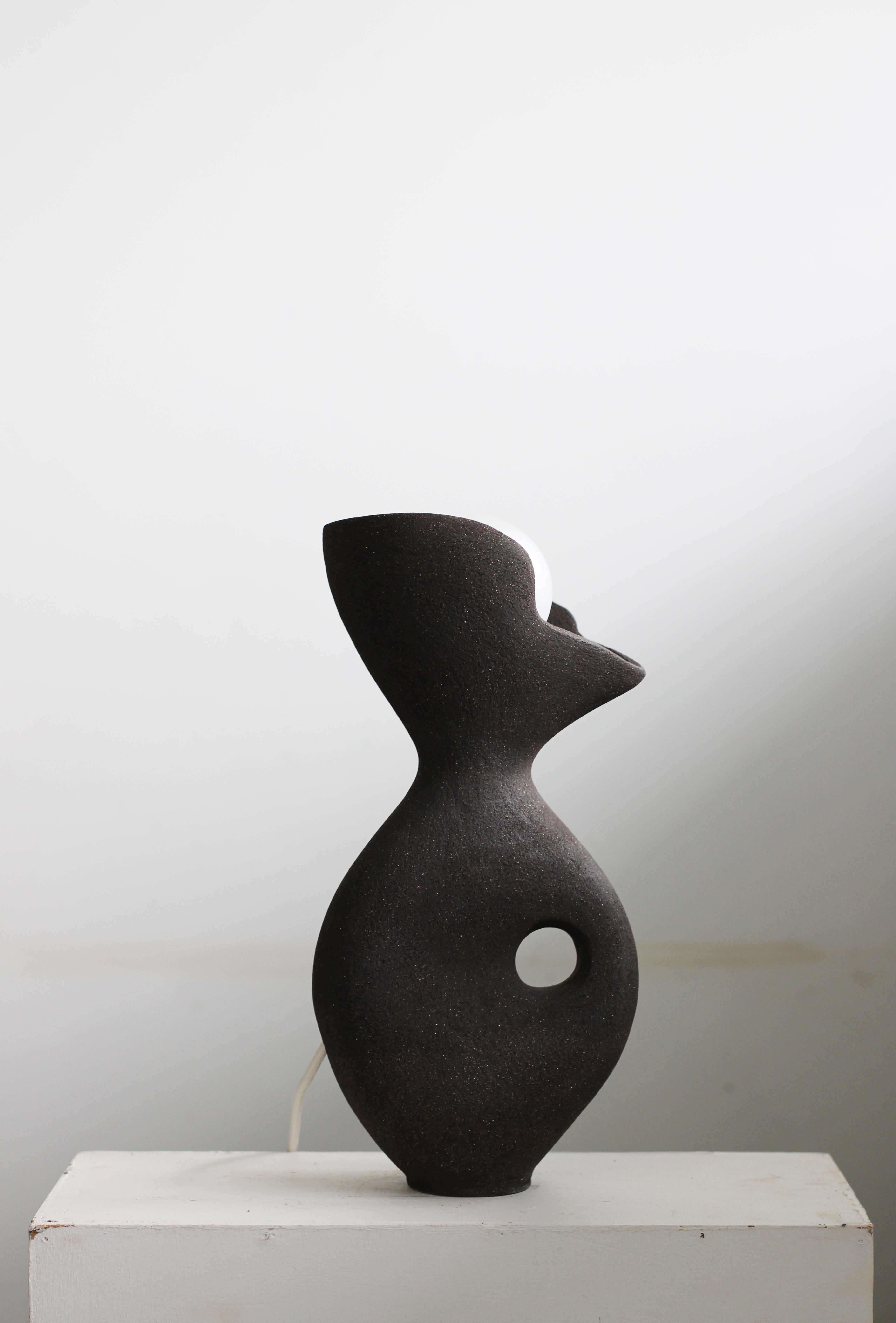 Post-Modern Black Exo Lamp by Abid Javed For Sale