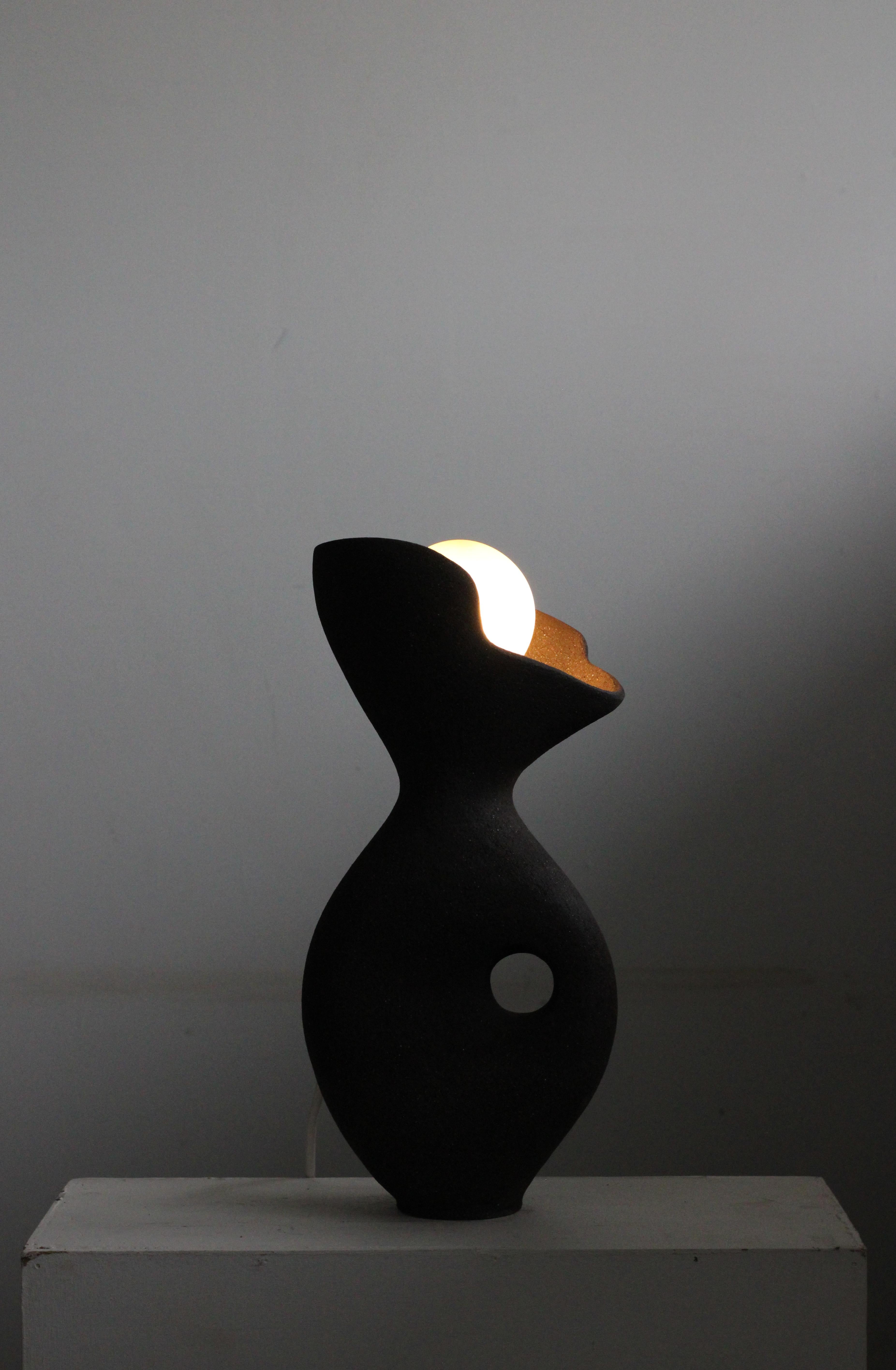 British Black Exo Lamp by Abid Javed For Sale